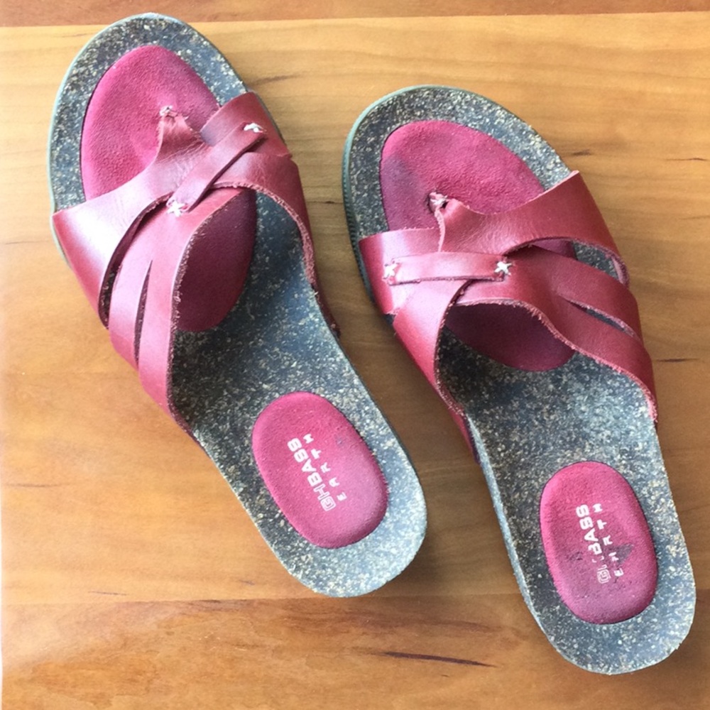 Cork Soled Cute Red Sandals